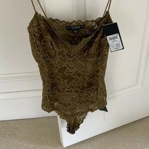 Brand new with tags green Guess xs bodysuit